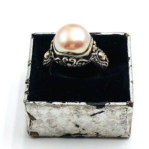 Suarti BA Bali Indonesian Off White Pearl Sterling Silver Ring Size 6
